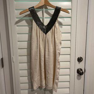alice + olivia tan mini dress